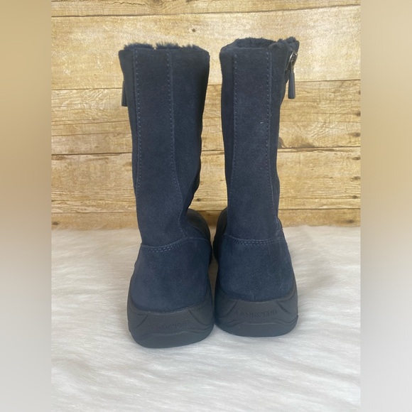 Lands End Womens Size 8D Blue Quilted Suede All Weather Zip Boots - Picture 4 of 13